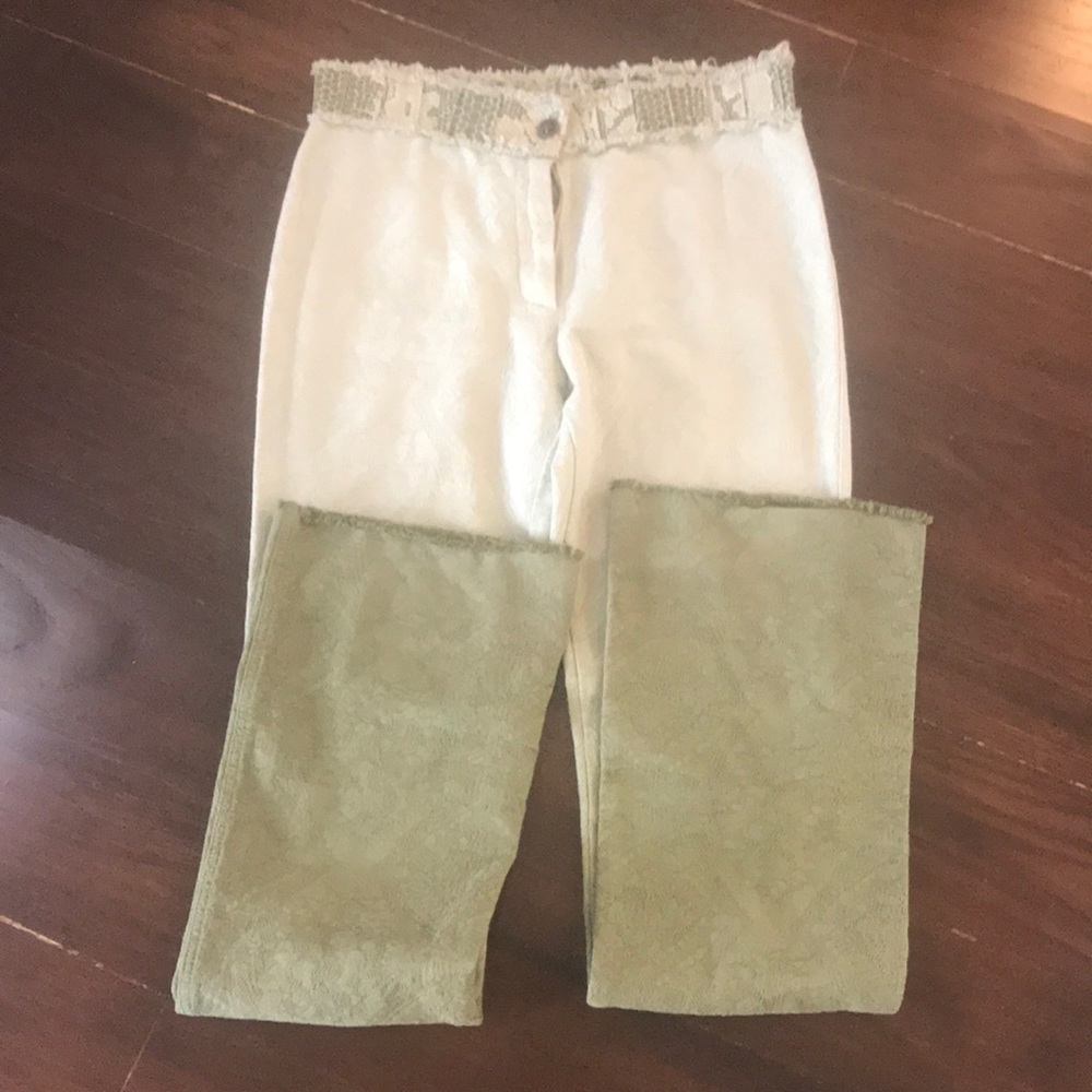 Emanuel Ungaro Women's Boot Cut Jeans in Beige - Picture 2 of 7